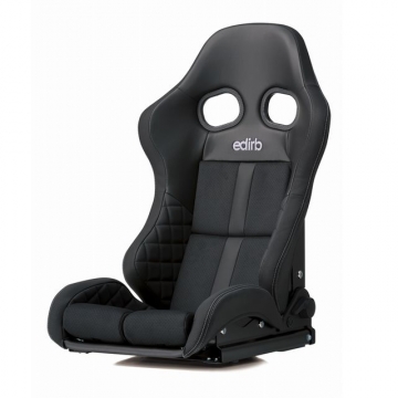 edirb 172 Seat (STRADIA III Style) - Black / Protein Ultra Suede / Silver Stitch (Low Cushion)