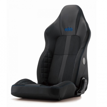edirb 132V Seat (STREAMS Style) - Black / Protein Ultra Suede / Blue Stitch