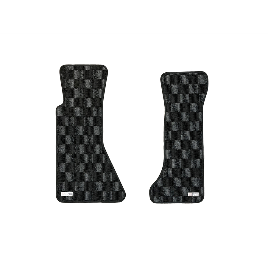ＴＥＸＥＲ　ＡＵＴＯ　ＭＡＴ P2M Checkerboard Carpet Set, Black & Dark Gray Front Floor