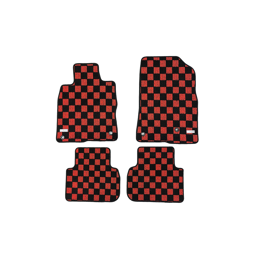 Evasive Motorsports Phase 2 Motortrend Checkered Race Floor Mats (Red