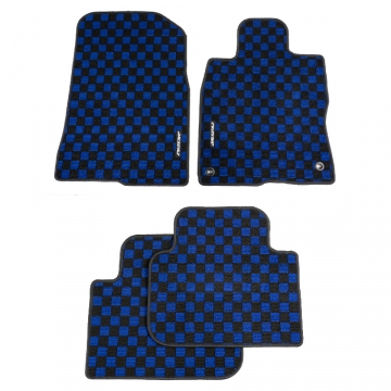 Evasive Motorsports Checkered Floor Mats (Blue / Black) - Honda Civic Type R FL5 2023+ / Civic Hatch FL (LHD) 2022+