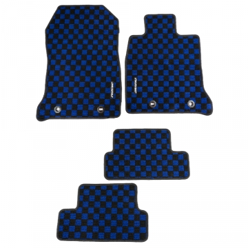 Evasive Motorsports Checkered Floor Mats (Blue / Black) - Toyota GR86 / Subaru BRZ (LHD) 2022+