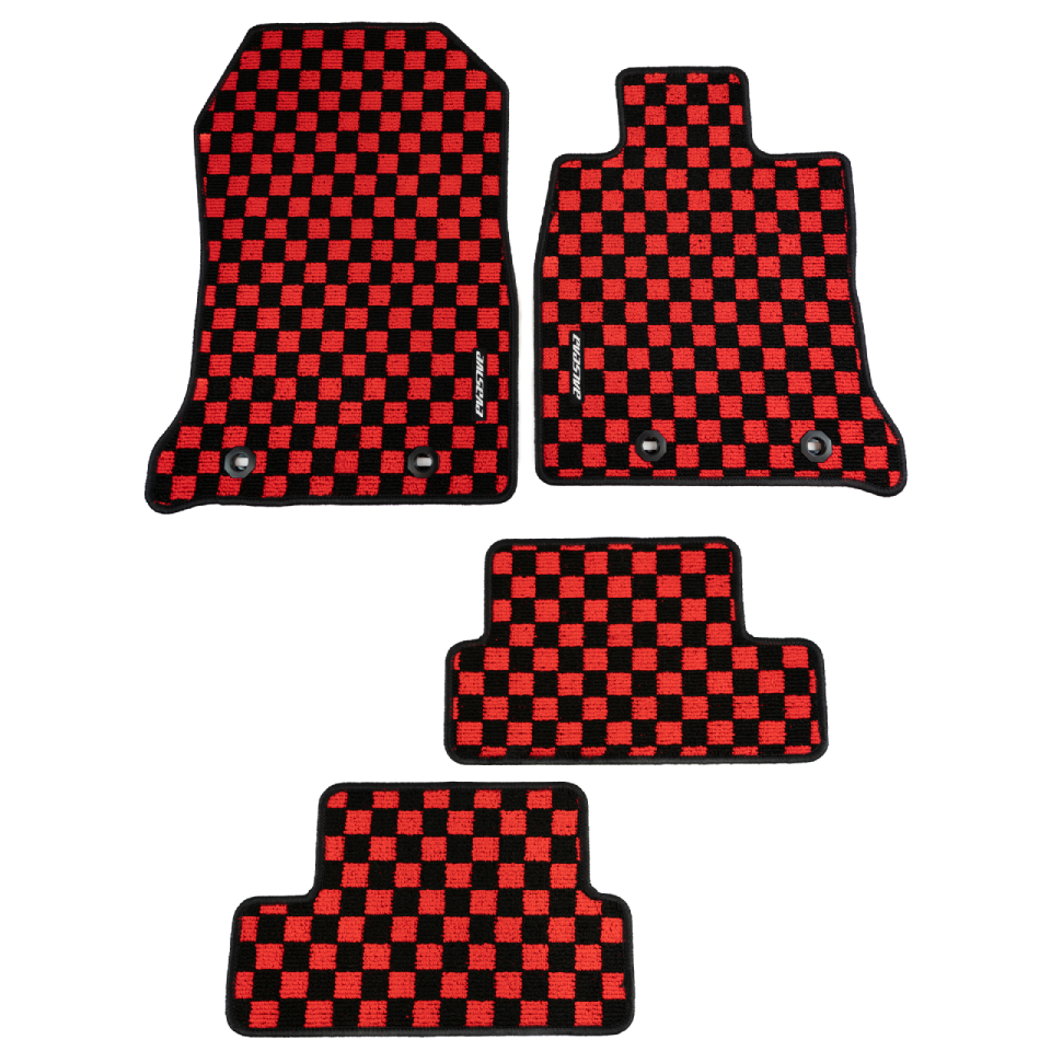 Evasive Motorsports: Evasive Motorsports Checkered Floor Mats (Red