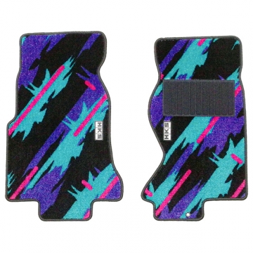 HKS 50th Anniversary Front & Rear Floor Mat Set (Oil Color) - Mitsubishi EVO 7, 8, 9 (LHD) 01-07