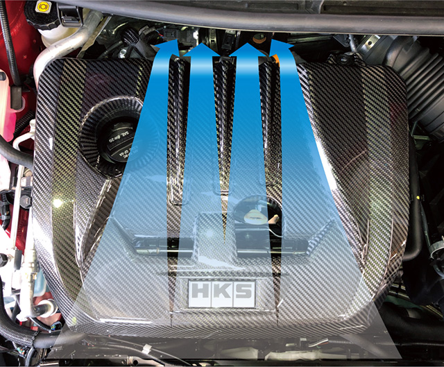 GRヤリス　エンジンカバー Evasive Motorsports: HKS Dry Carbon Engine Cover - Toyota GR
