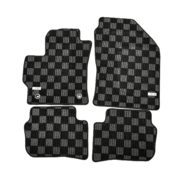 Phase 2 Motortrend Checkered Race Floor Mats (Dark Grey / Front and Rear) - Toyota GR Corolla 2023+ / Corolla Hatchback 2019+