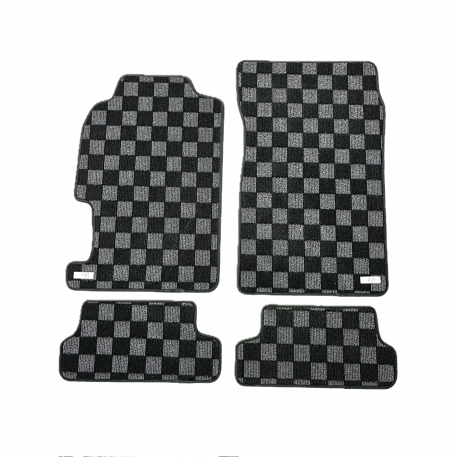 Evasive Motorsports Phase 2 Motortrend Checkered Race Floor Mats (Dark
