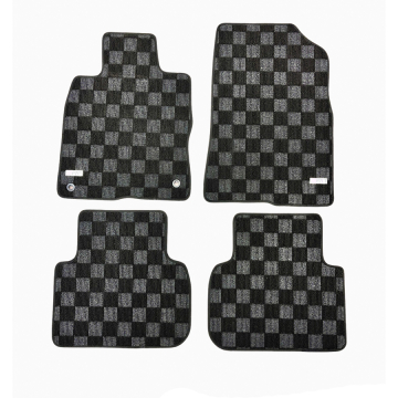 Phase 2 Motortrend Checkered Race Floor Mats (Dark Grey / Front and Rear) - Acura Integra (DE5) LHD 2024+