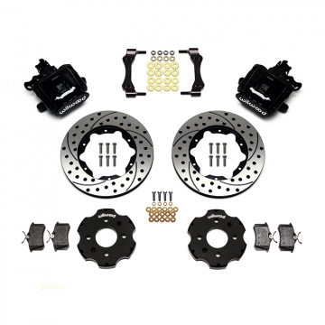 Wilwood Combination Parking Brake Caliper Rear Brake Kit (Black / Drilled & Slotted) - Acura Integra / Honda Civic