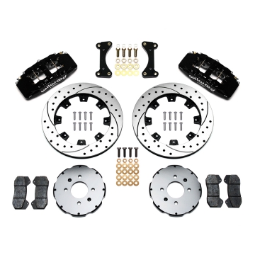 Wilwood Dynapro 6 Big Brake Front Brake Kit (Black / Drilled & Slotted) - Acura Integra / Honda Civic