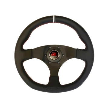Seeker Racing Spec Steering Wheel - 325mm / Leather with Red Stitch