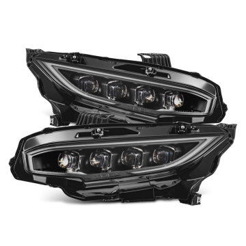 Alpharex NOVA-Series LED Projector Headlights (Black) - Honda Civic incl Si and FK8 Type R 16-21