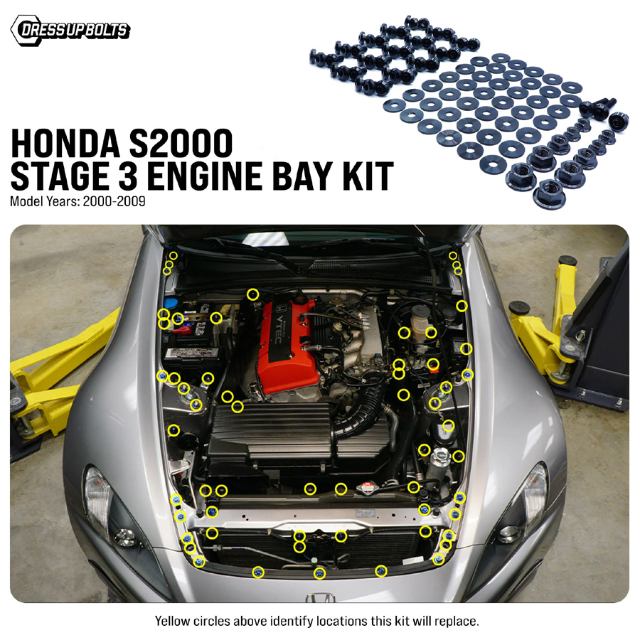 イグニッションモデル 2588 Honda S2000 PW エンジン付 Evasive Motorsports: Dress Up Bolts Stage 3 Titanium Hardware