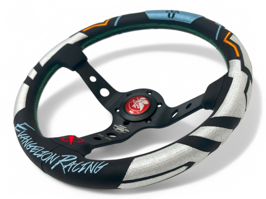 パーツ VERTEX x EVANGELION RACING STEERING/ REI Evasive Motorsports: Vertex x Evangelion Racing Steering Wheel