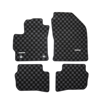 Evasive Motorsports Checkered Floor Mats (Dark Grey / Black) - Toyota GR Corolla 2023+ / Corolla Hatchback (LHD) 2019+