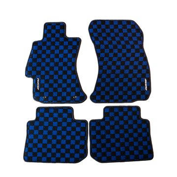 Evasive Motorsports Checkered Floor Mats (Blue / Black) - Subaru WRX / STI VA (LHD) 15-21