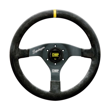 OMP Velocita Superleggero Flat Steering Wheel - 350mm / Black Spoke / Suede / Black Stitch