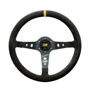 OMP Corsica Superleggero Dished Steering Wheel - 350mm / Black Spoke / Suede / Black Stitch