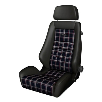 Recaro Classic LX Seat - Black Leather / Classic Checkered