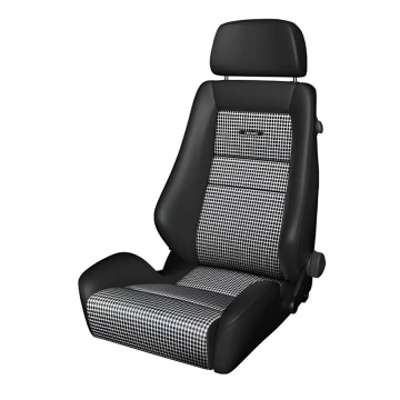 Recaro Classic LX Seat - Black Leather / Pepita