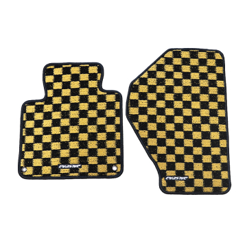 Evasive Motorsports Checkered Floor Mats (Yellow / Black) - Honda S2000 (LHD) 00-09