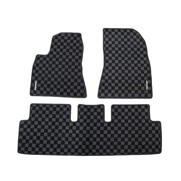 Evasive Motorsports Checkered Floor Mats (Dark Grey / Black) - Tesla Model 3 (LHD) 2017+