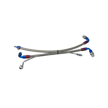 Phase 2 Motortrend Steel Braided Turbo Line Kit (Bottom Mount) - Nissan RB25