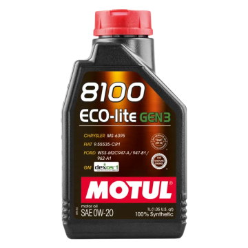 Motul Synthetic Engine Oil 8100 0w20 ECO-LITE GEN3 - 1L (1.05qt)