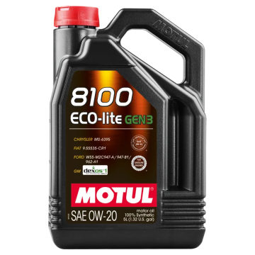 Motul Synthetic Engine Oil 8100 0w20 ECO-LITE GEN3 - 5L (1.3gal)
