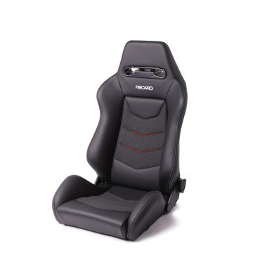 Recaro Speed V Seat - Black Leather / Red Suede Accent / Left Hand