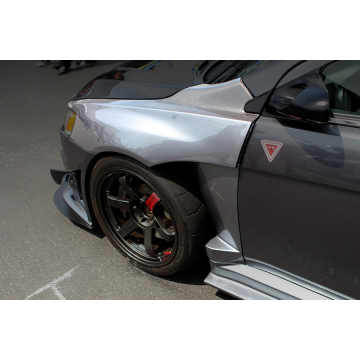 Victory Function Front Wide Blister Fenders (FRP / +15mm) - Mitsubishi Evolution X 08-15
