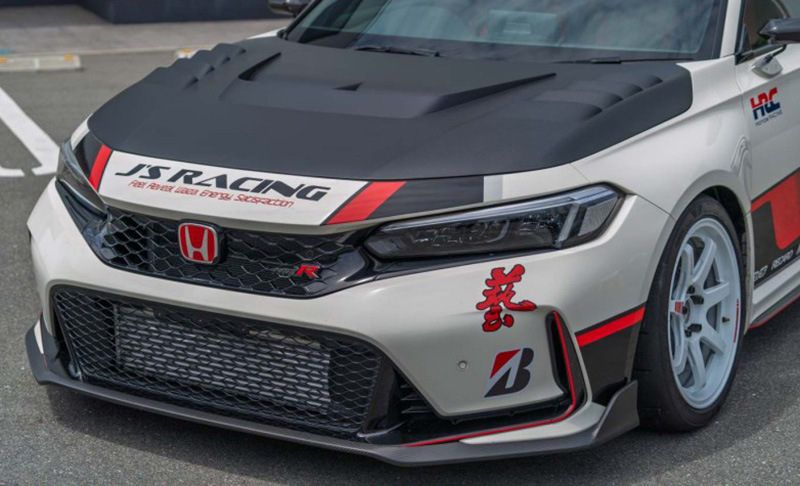 J s Racing Phantom Dry Carbon LS Front Wing Spoiler Matte Finish - Honda Civic Type R FL5 2023