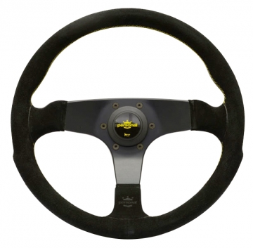 Personal Fitti Corsa - 350mm (Black Suede w/ Yellow Horn)