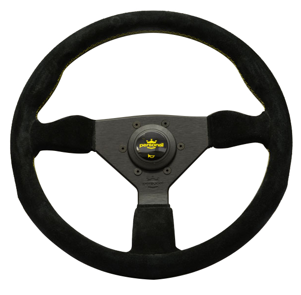 Evasive Motorsports: Personal Grinta - 350mm (Black Suede / Yellow