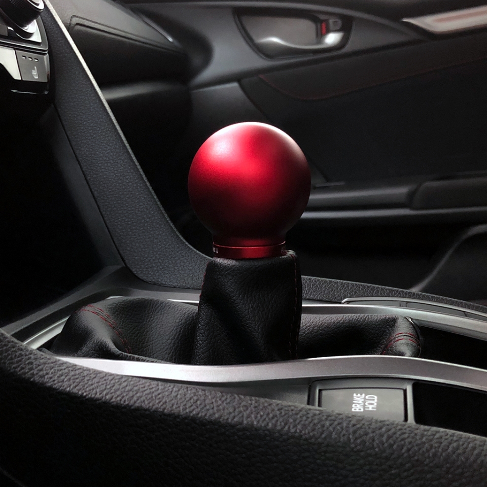 Low-Profile Shift Knob Kit For Honda & Acura – 6061 Aluminum Red Knob For Civic, Accord, CR-V, Fit