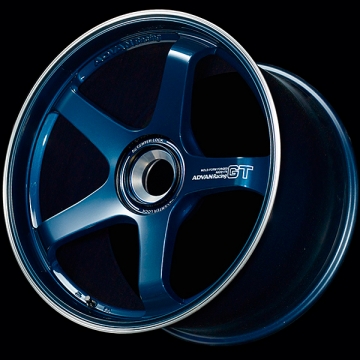 Advan GT Wheel for Porsche - 20x9.0 / Offset +49 / Center Lock (Racing Titanium Blue & Ring)