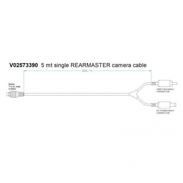 AiM Sports Single Rearmaster Mirror Camera Patch Cable