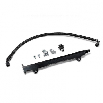 AMS Performance CNC Machined Aluminum Fuel Rail with Pulsation Dampener (Black) - Mitsubishi EVO X 08-15