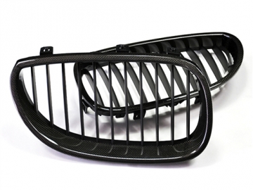 Autotecknic Carbon Fiber Front Grills - BMW E60 Sedan / E61 Wagon / 5 Series