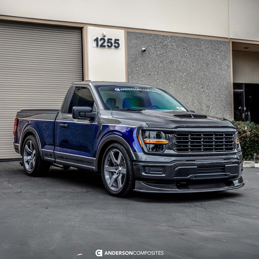 Gloss Black Front Bumper Lip Chin Splitter Spoiler – For Ford F-150 F150 (6-Piece Kit)