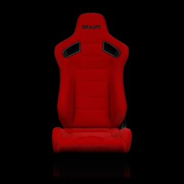 Braum Racing Elite Series Sport Seats (Pair) - Red Cloth (Black Stitching)