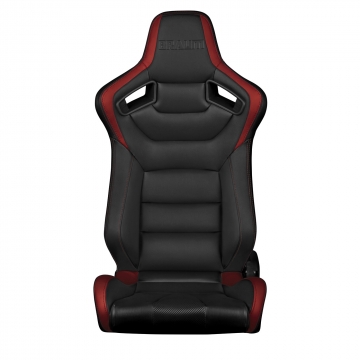 Braum Racing Elite Series Seats (Pair) - Black and Red Leatherette