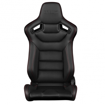 Braum Racing Elite Series Seats (Pair) - Black Leatherette (Red Stitching)