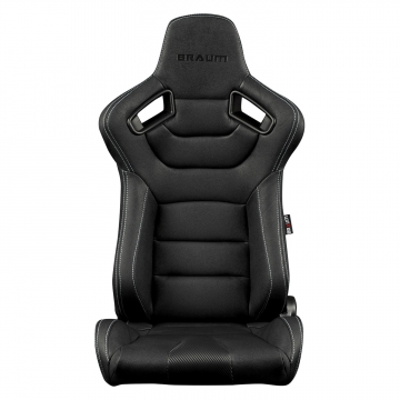Braum Racing Elite Series Seats (Pair) - Black Leatherette (White Stitching)
