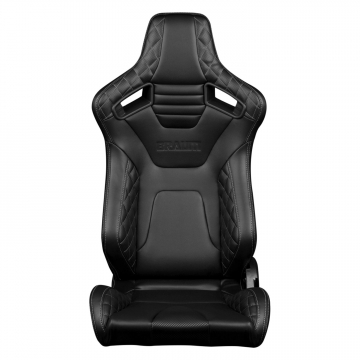 Braum Racing Elite-X Series Seats (Pair) - Black Diamond / Carbon Fiber (Grey Stitching)