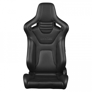 Braum Racing Elite-X Series Seats (Pair) - Black Leatherette / Carbon Fiber (Black Stitching)