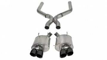 Corsa Performance Axle-Back + X-Pipe Sport Exhaust Black Twin 4.0" Tip - Ford Mustang Shelby GT500 2013-2014