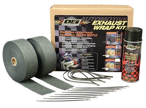 2 Rolls X 16ft Titanium Lava Exhaust Wrap With Ties – Thermal Header Pipe Tape Kit For Moto & Car