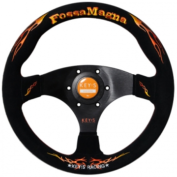 KEY'S Racing Fossa Magna (Flat Type) - 325mm (Black / Orange Stitch)