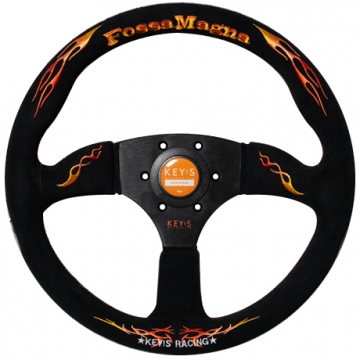 KEY'S Racing Fossa Magna (Semi Deep Type) - 325mm (Black / Orange Stitch)